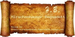 Hirschenhauser Bernadett névjegykártya